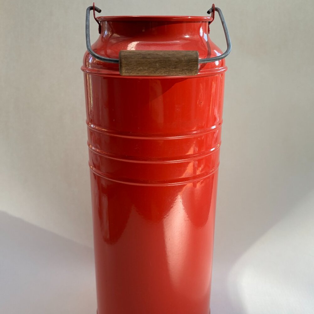 Vintage Red Ikea Metal Pail